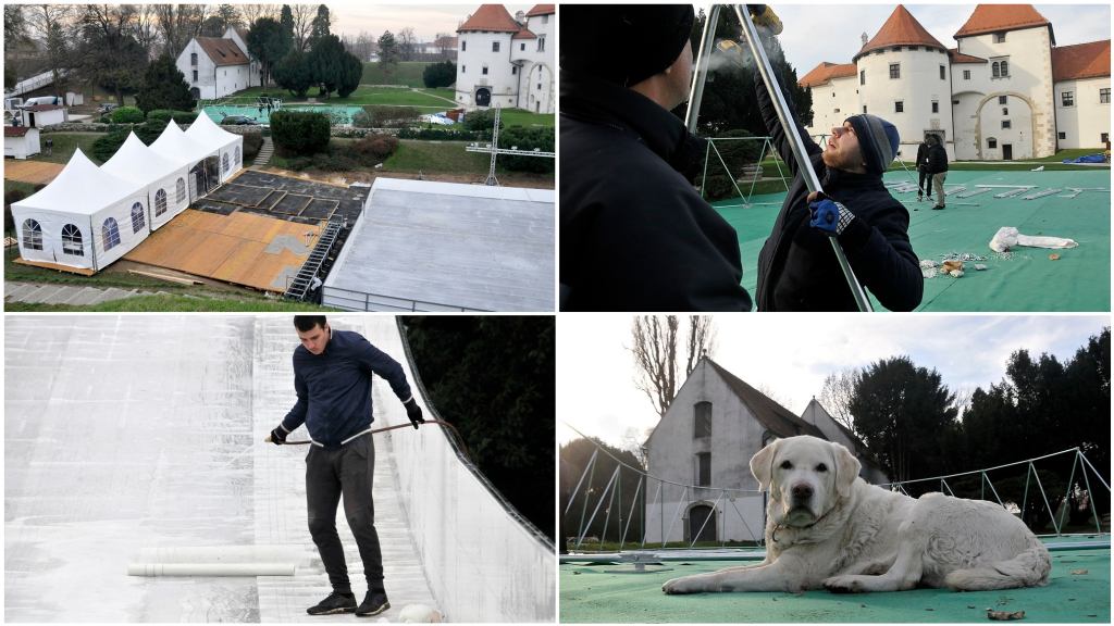 Montaža iglu barova, klizališta i ledenog tobogana