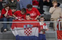 Varaždin: Atmosfera u dvorani tijekom prvog dana kvalifikacija Davis Cupa između Hrvatske i Danske