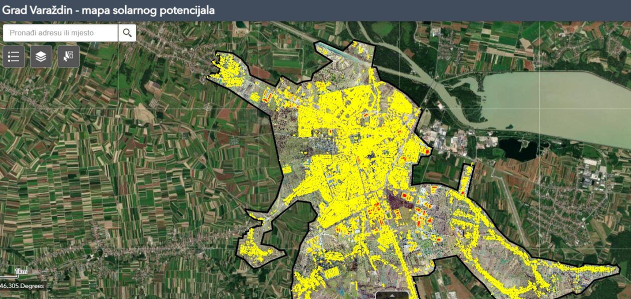 Vizual Mapa solarnog potencijala VŽ